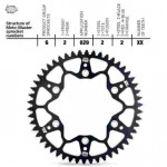 Звезда задняя MMT 7075 Alu KTM SX50 2014-25 HYSQVARNA TC50 2017-25 GasGas MC50 2021-25