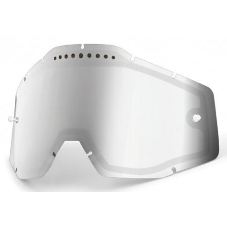 Линза 100% Racecraft/Accuri/Strata Vented Dual Pane Lens Anti-Fog Mirror Silver (51006-008-02)
